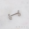 MULTI CZ LIZARD GECKO 316L SURGICAL STEEL NIPPLE RING